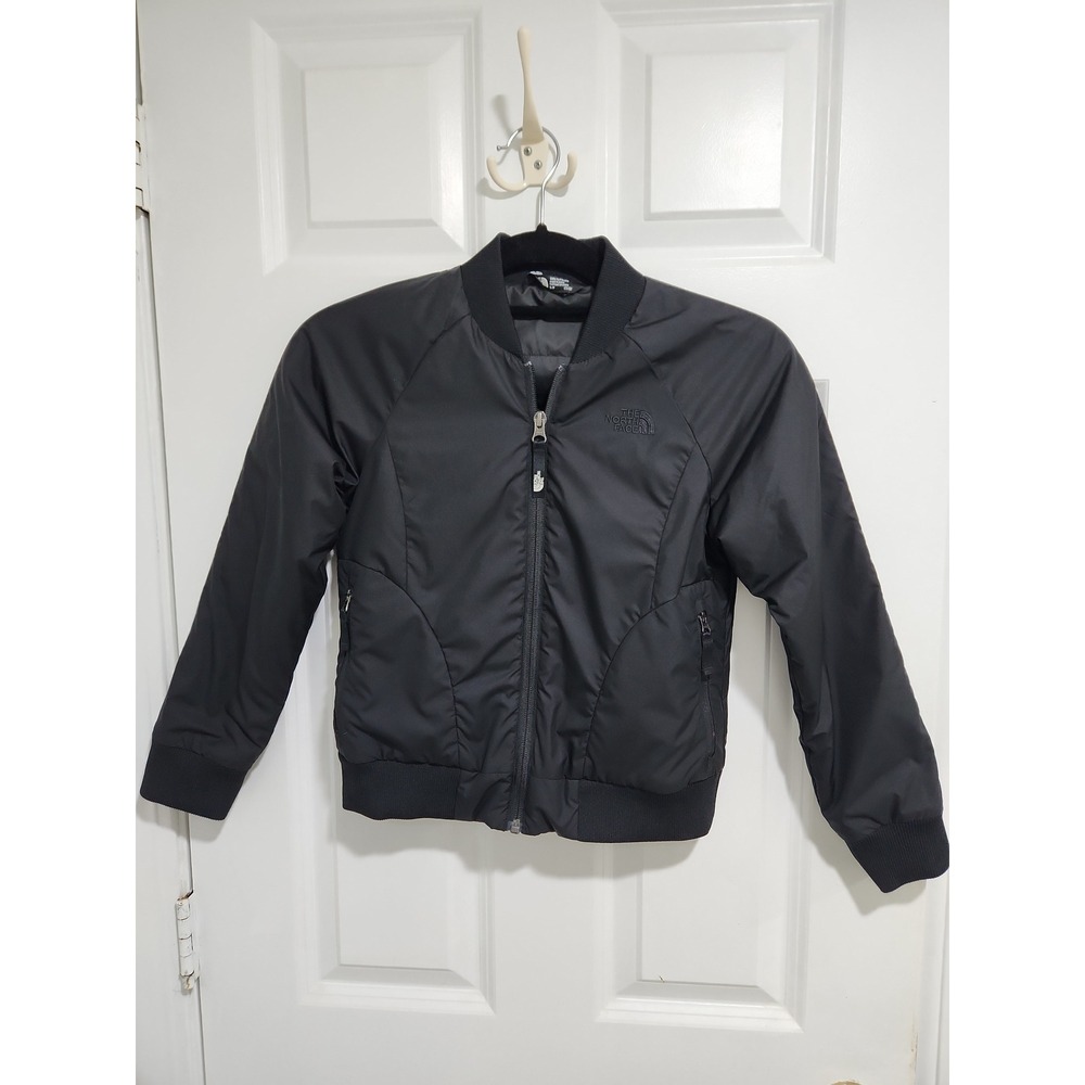 The North Face Girls Jester Bomber Jacket Black Full Zip Size Small 7/8 - Picture 3 of 6